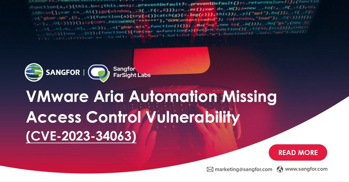 CVE202334063 VMware Aria Automation Missing Access Control Vulnerability