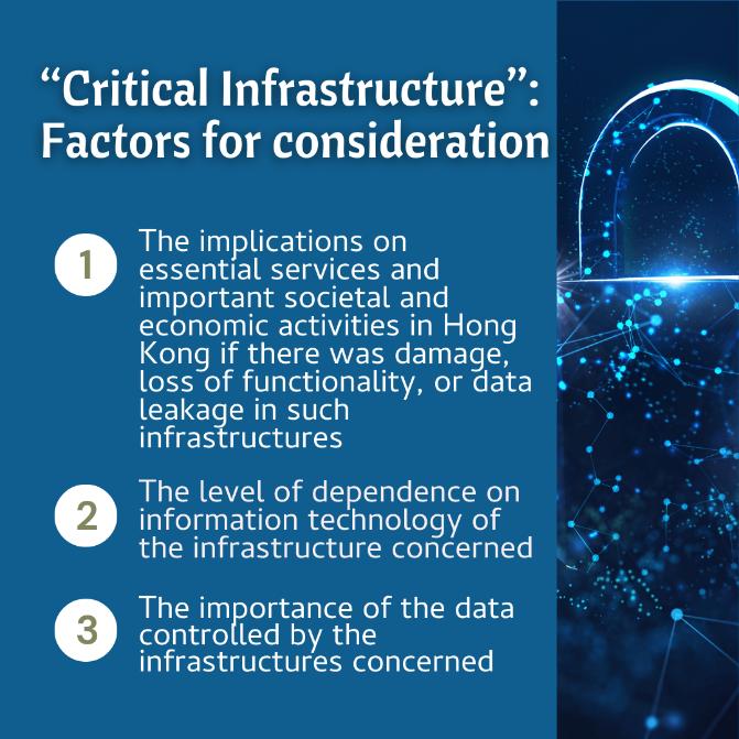 Critical Infrastructure factors for consideration, by LegCo